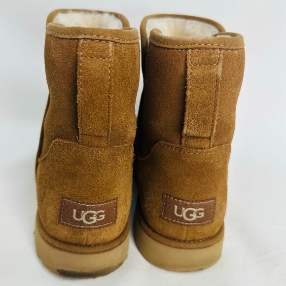 UGG Cory II Shearling Suede Booties Cognac Brown Ankle Boots size 7 - Picture 7 of 9